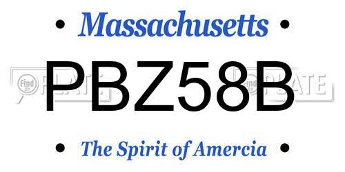 PBZ58B Massachusetts License Plate
