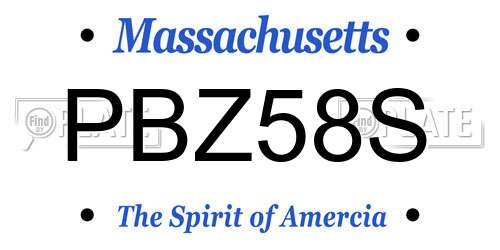 PBZ58S Massachusetts License Plate