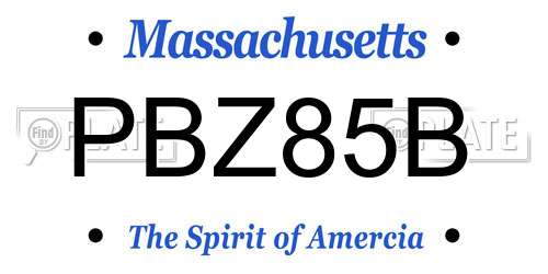 PBZ85B Massachusetts License Plate