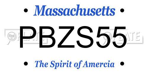 PBZS55 Massachusetts License Plate