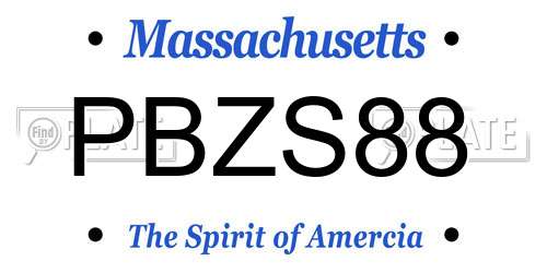 PBZS88 Massachusetts License Plate
