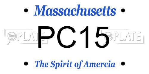 PC15 Massachusetts License Plate