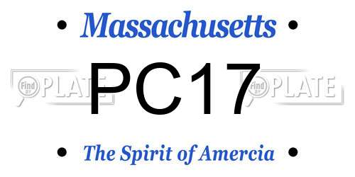 PC17 Massachusetts License Plate