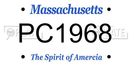PC1968 Massachusetts License Plate