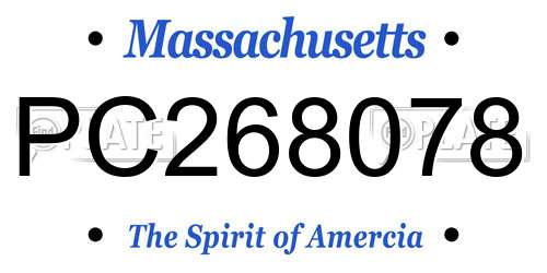 PC268078 Massachusetts License Plate