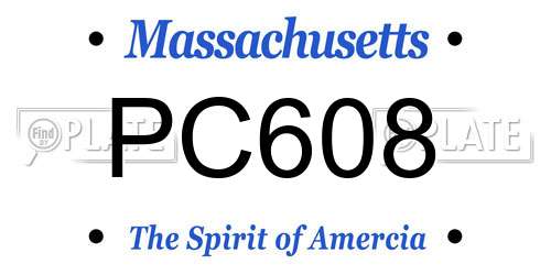 PC608 Massachusetts License Plate