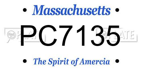 PC7135 Massachusetts License Plate