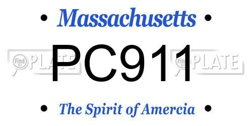 PC911 Massachusetts License Plate
