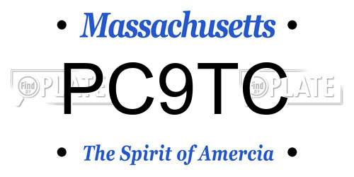 PC9TC Massachusetts License Plate