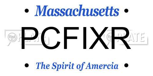 PCFIXR Massachusetts License Plate