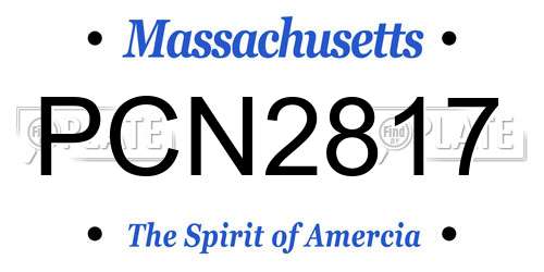 PCN2817 Massachusetts License Plate