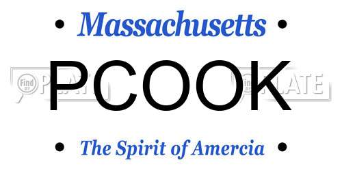PCOOK Massachusetts License Plate