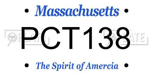PCT138 Massachusetts License Plate