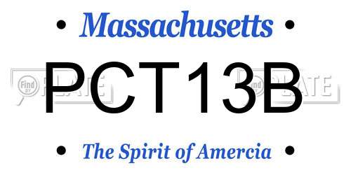 PCT13B Massachusetts License Plate