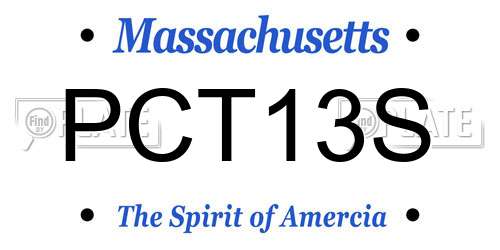 PCT13S Massachusetts License Plate