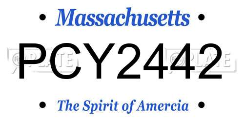 PCY2442 Massachusetts License Plate