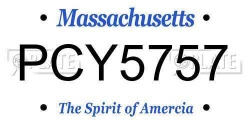 PCY5757 Massachusetts License Plate
