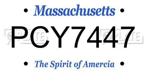 PCY7447 Massachusetts License Plate