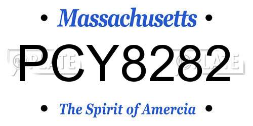 PCY8282 Massachusetts License Plate