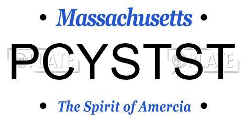 PCYSTST Massachusetts License Plate