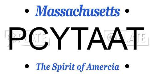 PCYTAAT Massachusetts License Plate