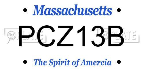 PCZ13B Massachusetts License Plate