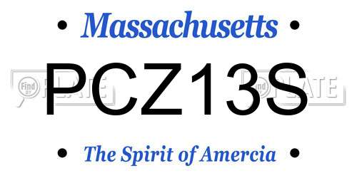 PCZ13S Massachusetts License Plate