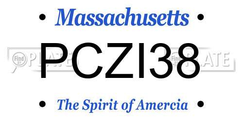 PCZI38 Massachusetts License Plate