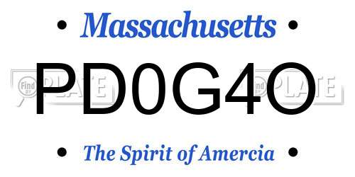 PD0G4O Massachusetts License Plate