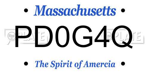 PD0G4Q Massachusetts License Plate
