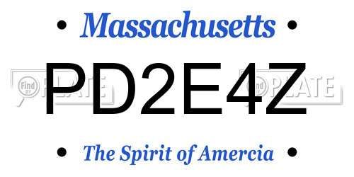 PD2E4Z Massachusetts License Plate