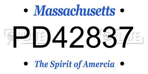 PD42837 Massachusetts License Plate