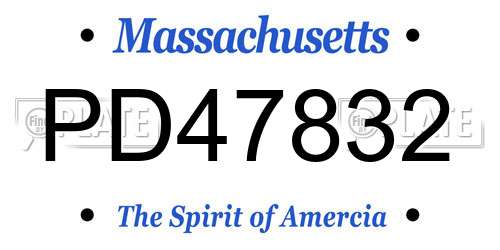 PD47832 Massachusetts License Plate