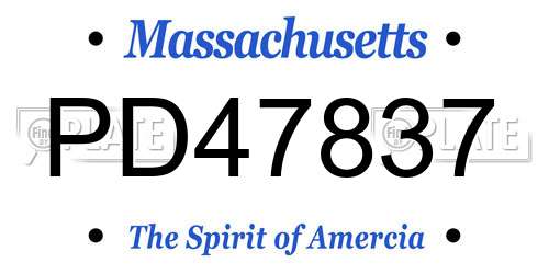 PD47837 Massachusetts License Plate