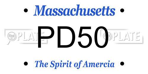 PD50 Massachusetts License Plate