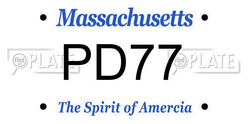 PD77 Massachusetts License Plate