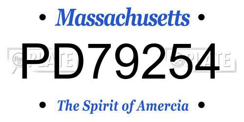 PD79254 Massachusetts License Plate