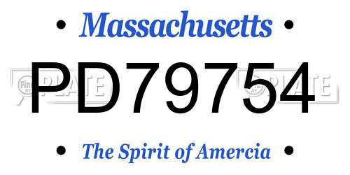 PD79754 Massachusetts License Plate