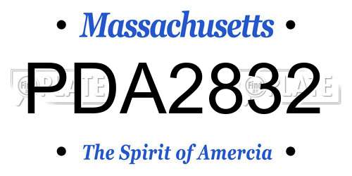 PDA2832 Massachusetts License Plate