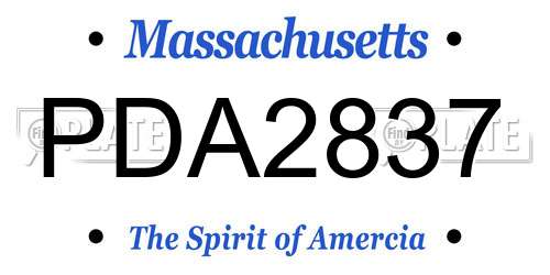 PDA2837 Massachusetts License Plate