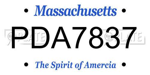 PDA7837 Massachusetts License Plate
