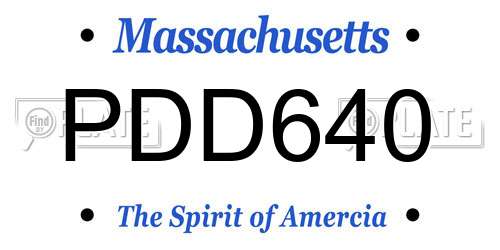 PDD640 Massachusetts License Plate