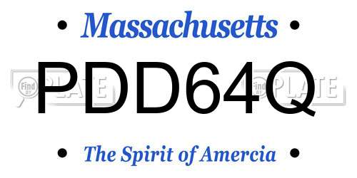 PDD64Q Massachusetts License Plate