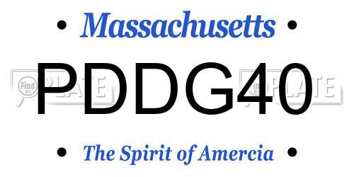 PDDG40 Massachusetts License Plate