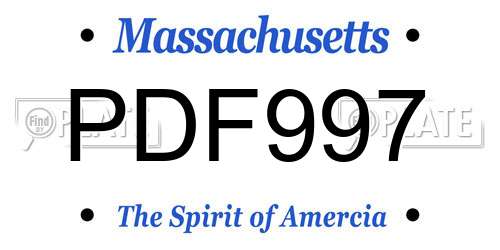 PDF997 Massachusetts License Plate