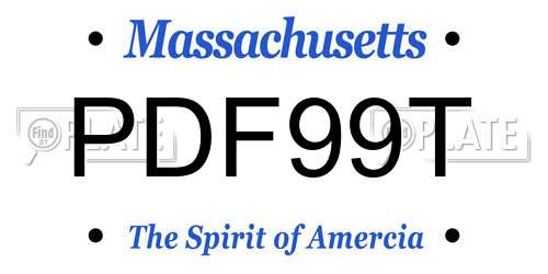 PDF99T Massachusetts License Plate