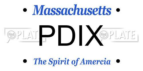 PDIX Massachusetts License Plate