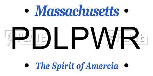 PDLPWR Massachusetts License Plate