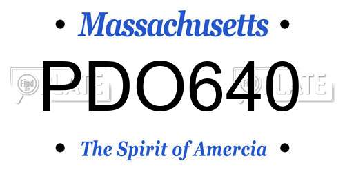 PDO640 Massachusetts License Plate