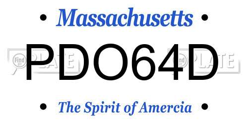 PDO64D Massachusetts License Plate